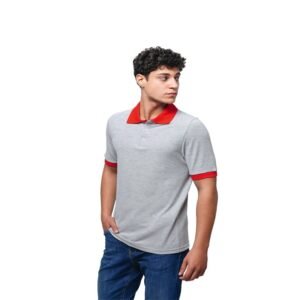 polo de travail gris col rouge